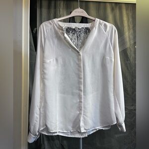 LC Lace Back Cream Blouse size large